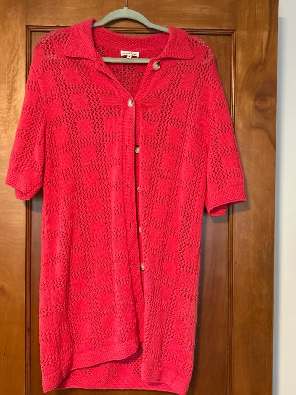 Red Crochet Swim Coverup